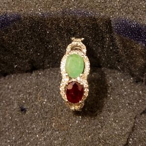 925 sterling ring with emerald and ruby!